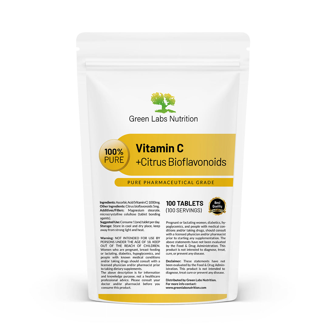biogreen labs glutathione and vitamin c Ascorbic Acid 1000mg Tablets – Green Nutrition Glutathione, Cysteine & C, 100