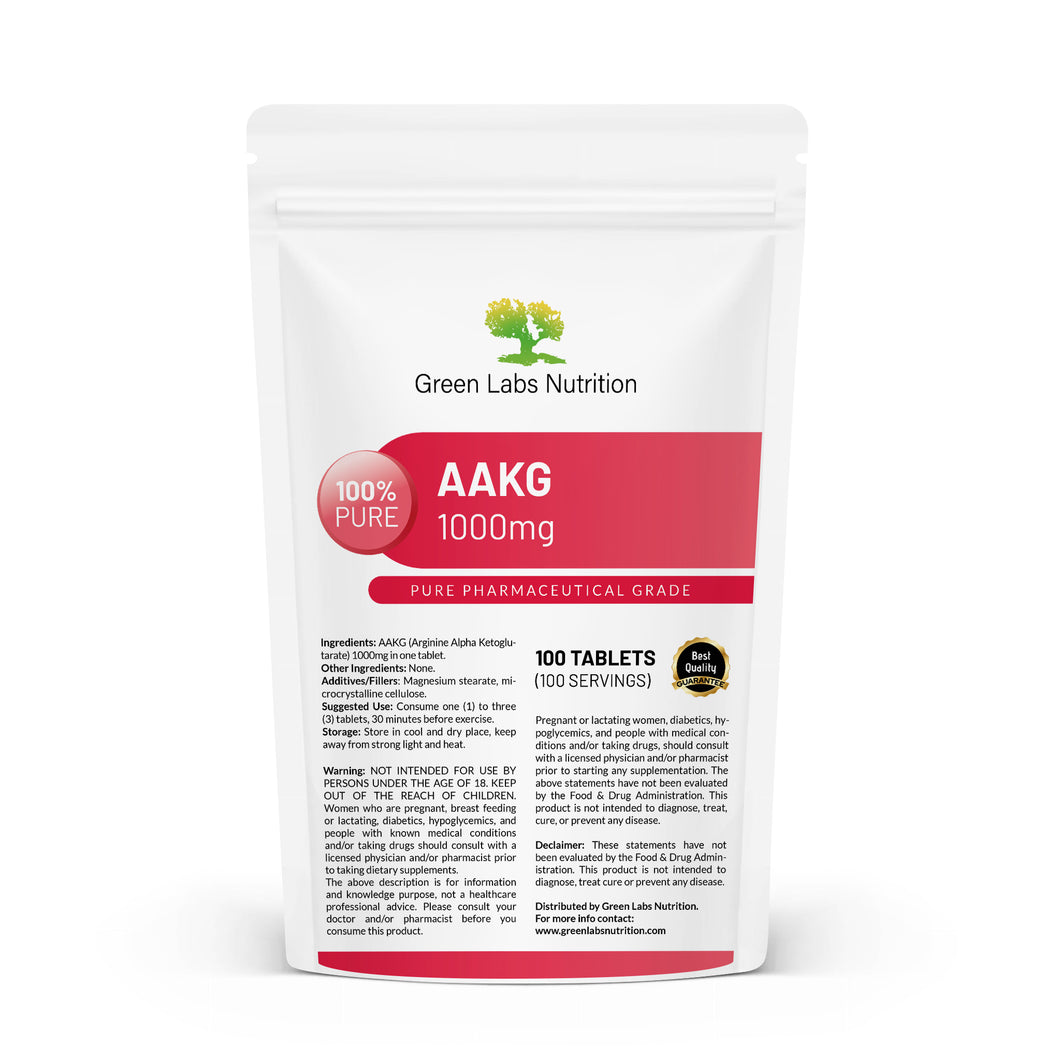 AAKG 1000mg Tablets - Green Labs Nutrition