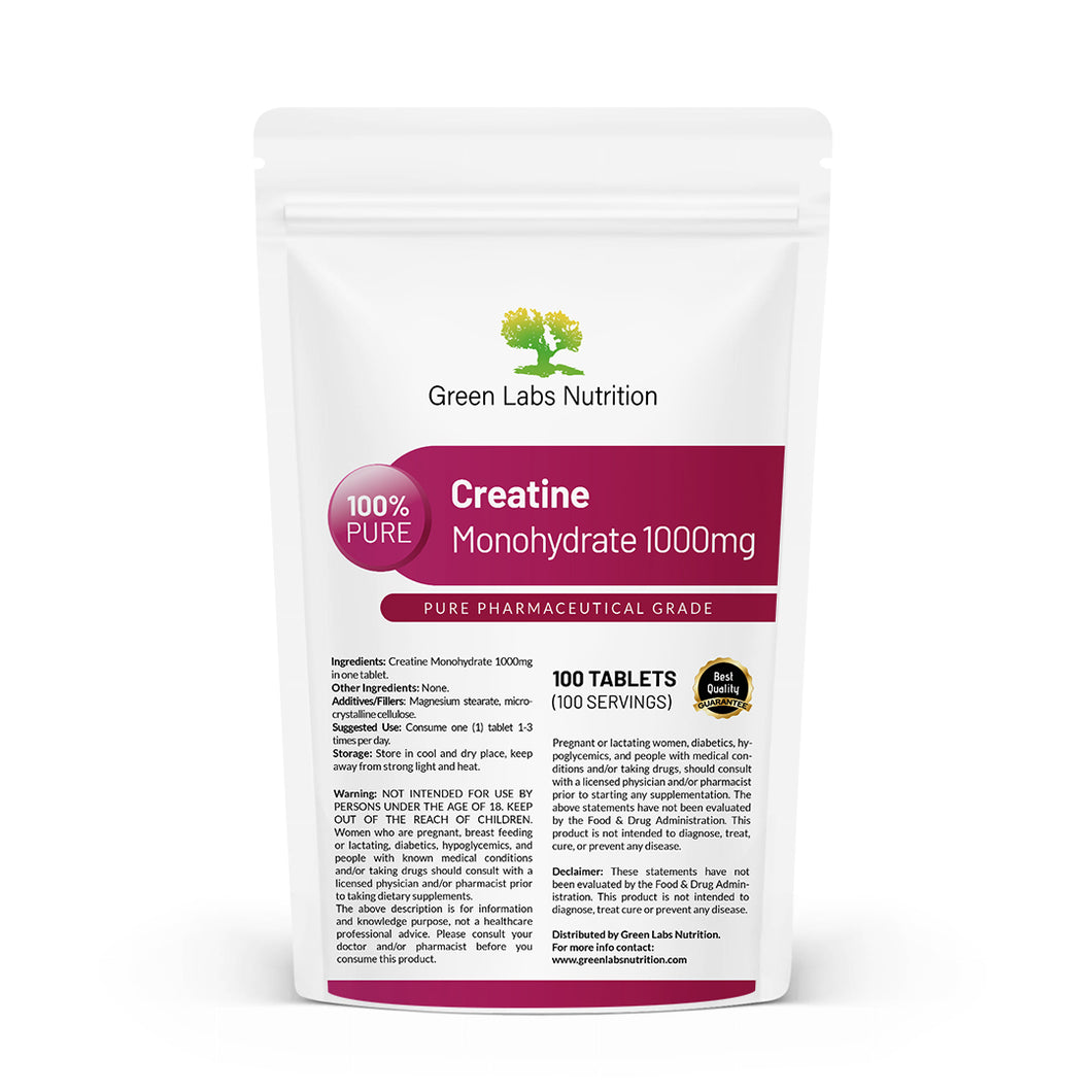 Comprimidos de monohidrato de creatina de 1000 mg