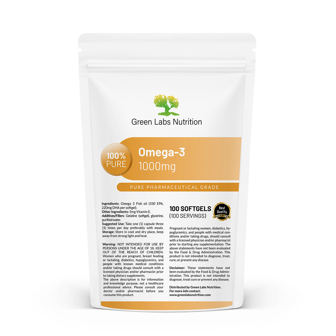 Omega Fish Oil 1000mg Softgels – Green Labs Nutrition