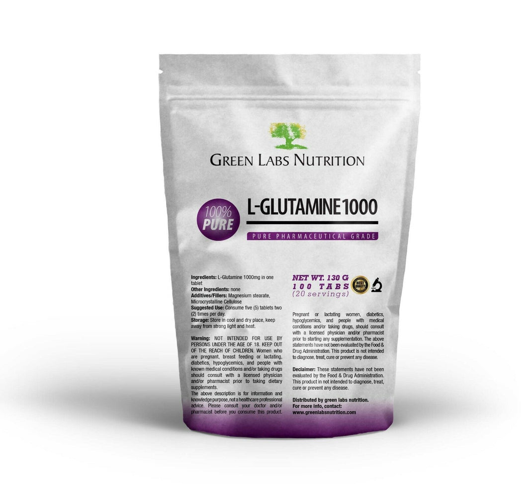 L-Glutamine 1000mg Tablets - Green Labs Nutrition