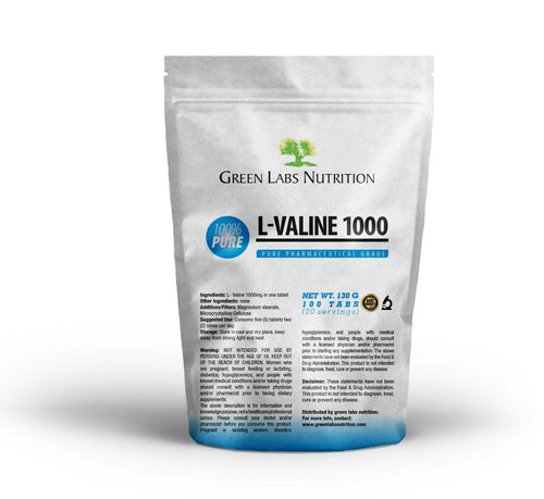 L-Valine 1000mg Tablets - Green Labs Nutrition